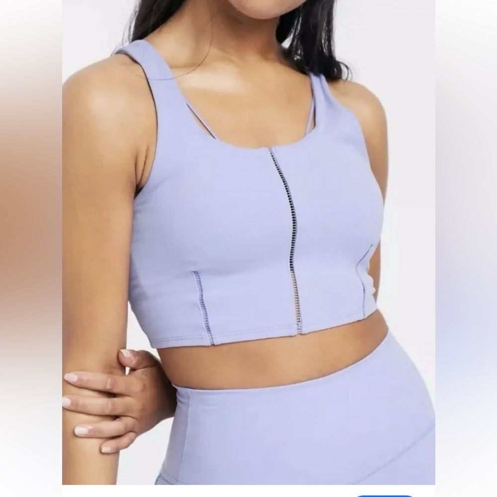 Nike Dri Fit Yoga Luxe Lilac Crop Top with Stitch Detail  Size Small